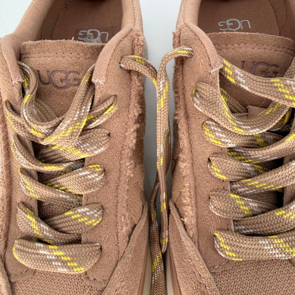 UGG Marin Lace Logo Platform Sneakers Chestnut Tan Suede 1125025 Womens 6 - Picture 10 of 15